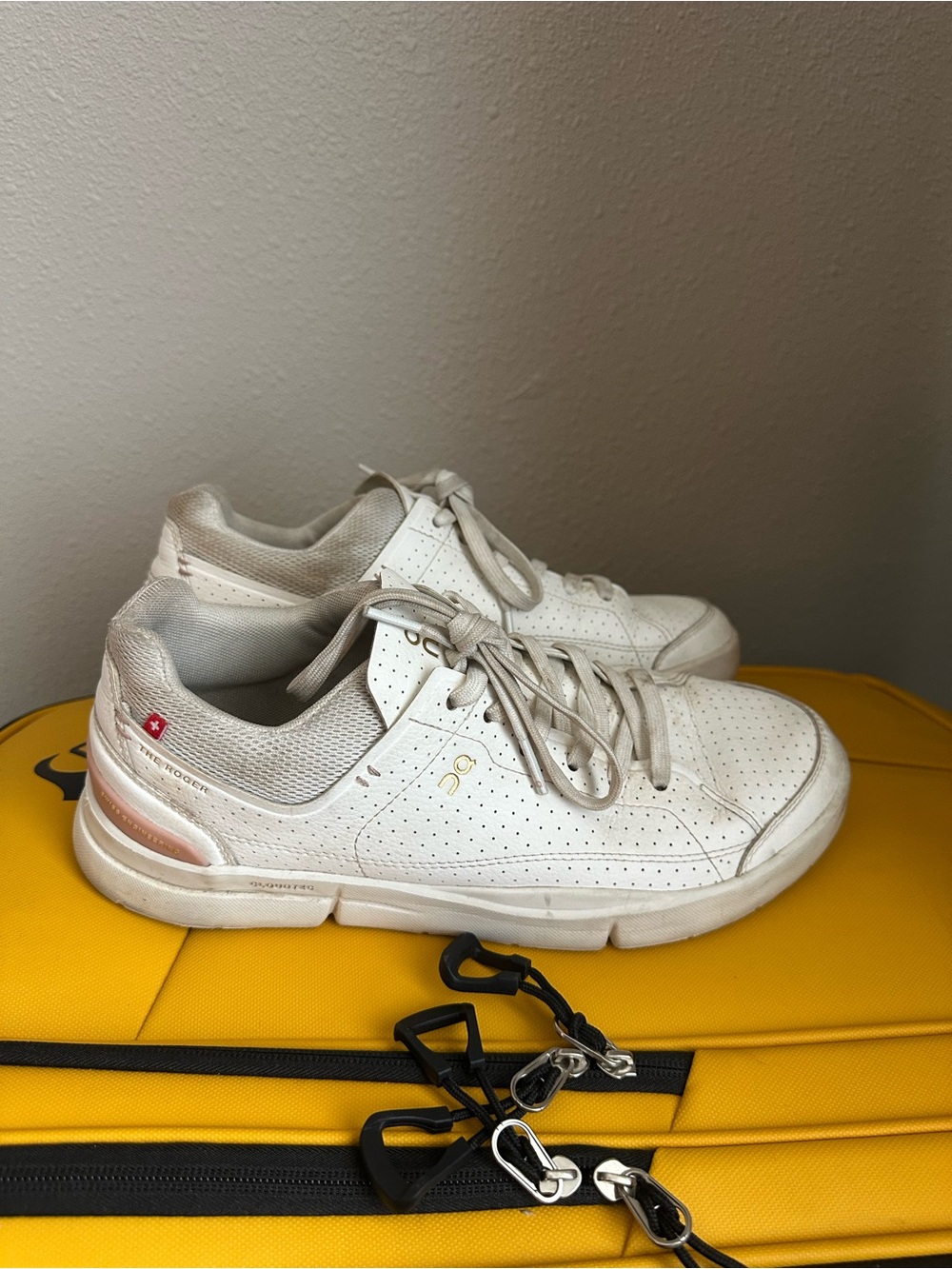 On Running womens 
White Perforated Lace-Up Sneakers